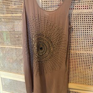 Haute Hippie Sequin Beaded Dress Womens Small Sheer Silk Beige
